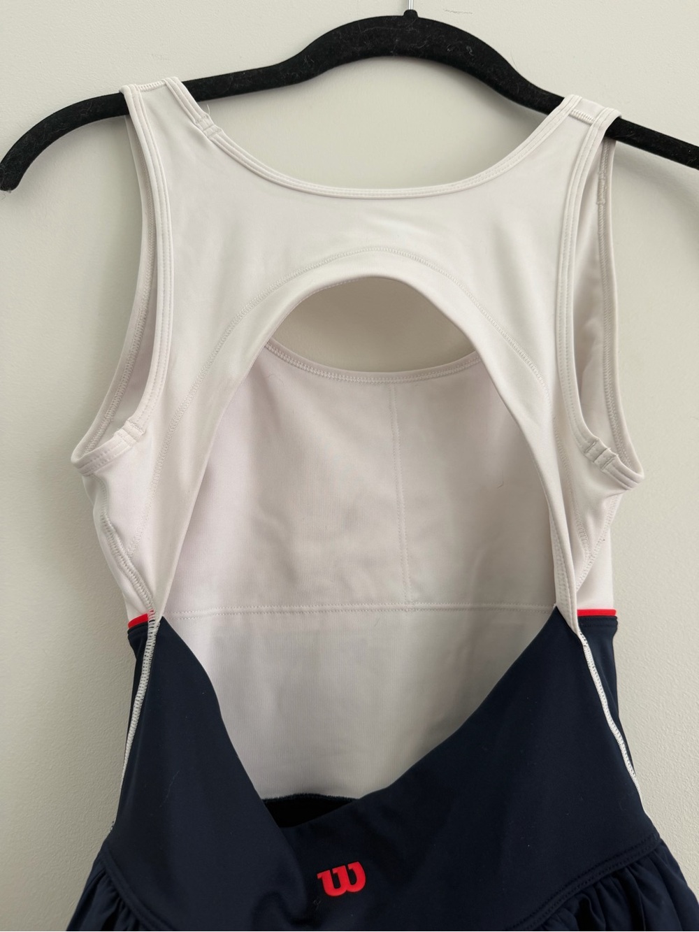 Wilson White and Navy Pleated Tank Dress with Red Trim - Picture 3 of 3